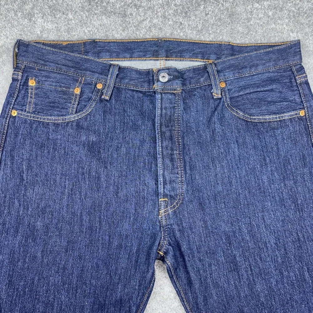 Levi's 501 Jeans Mens 38x34 Straight Leg Button Fly Dark Wash Casual Workwear